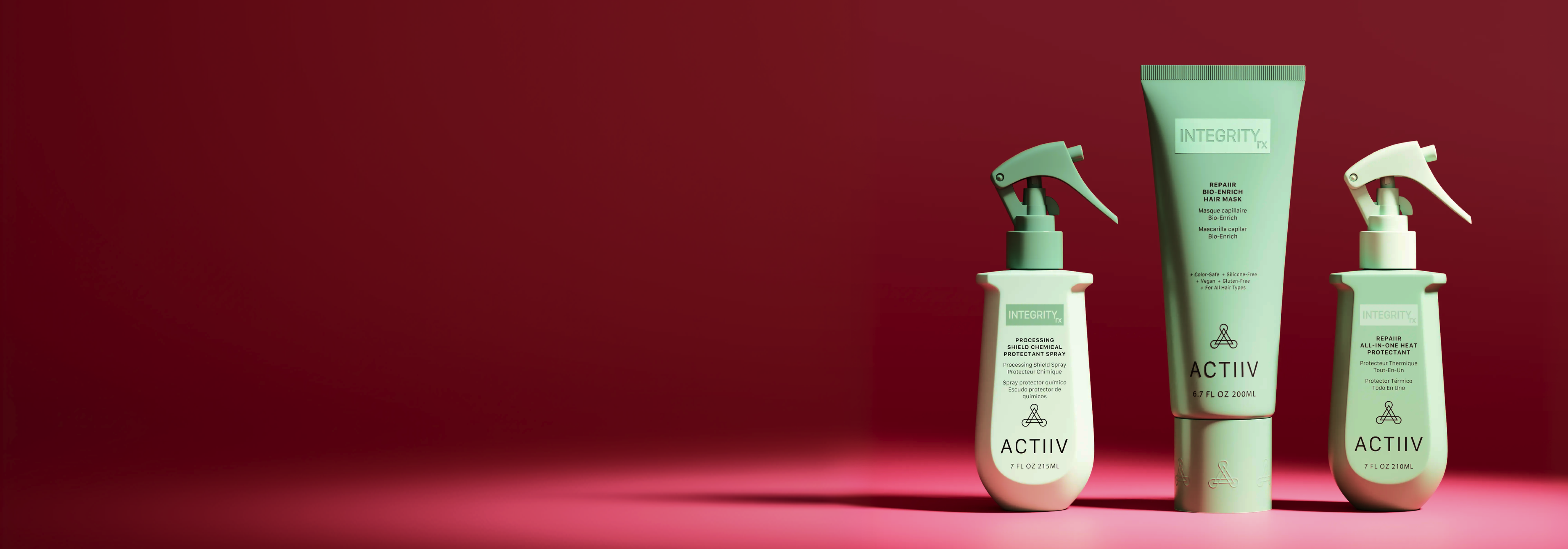 ACTIIV professional hair care for clean, plant-based hair thickening, strengthening, hair repair, and scalp care
