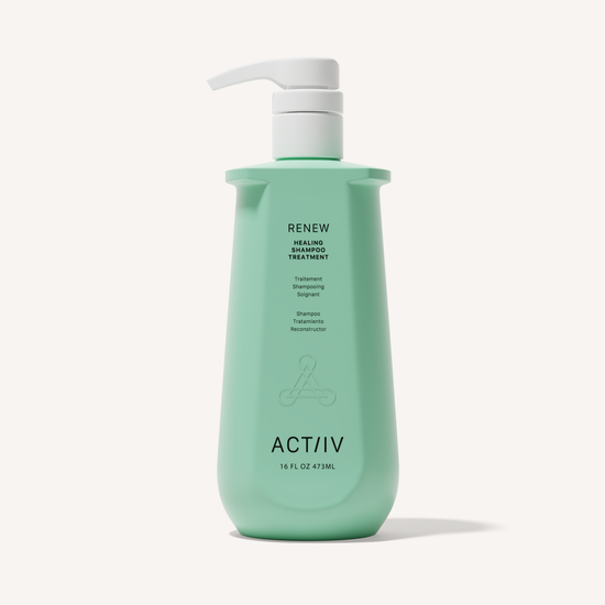 ACTIIV Renew Healing Shampoo Treatment in salon-size format, formulated to cleanse and support healthier-looking hair with plant-based actives.